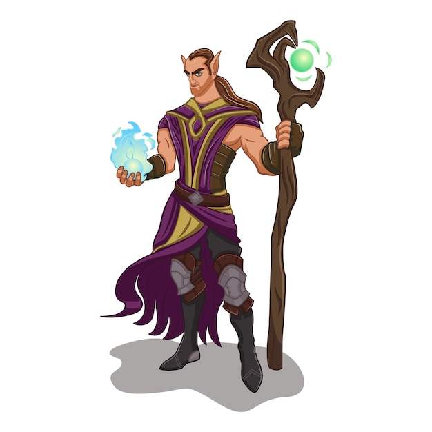 Elf wizard warrior 2d