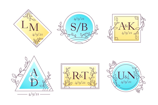 Vector elgant wedding monograms style