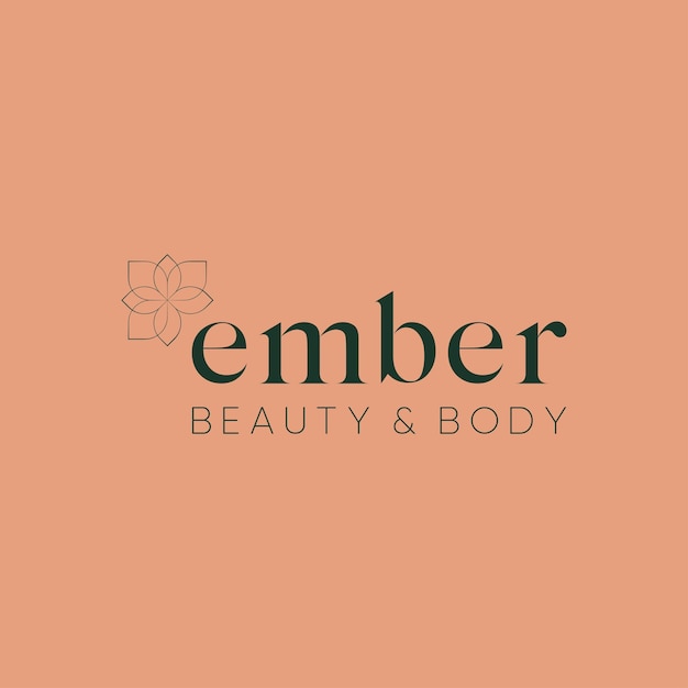 Логотип Elgeant Aesthetic Spa Ember с нестандартным цветочным логотипом