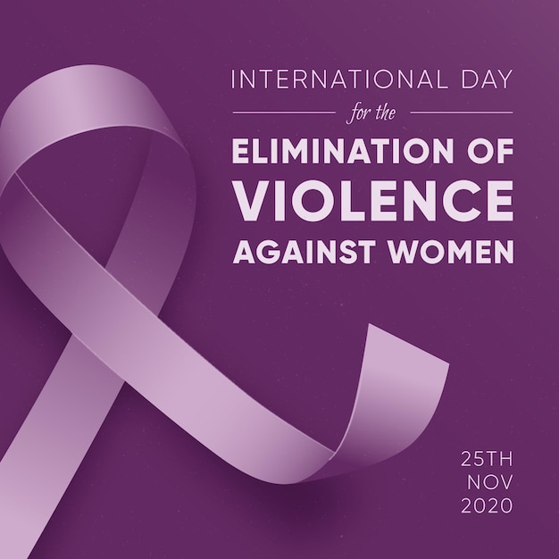 Vector elimination of violence against women - awareness ribbon