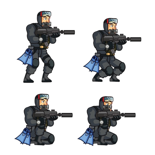 Elite special force frogman game sprite