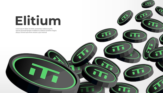 Elitium EUM cryptocurrency concept banner background