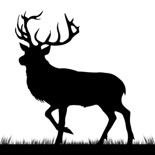 Vector elk deer silhouette vector