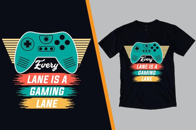 Elke baan is een gaming-baan gaming-t-shirt met game-joystick-illustratievector