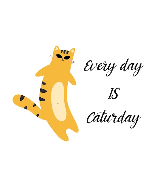 Elke dag is Caturday Shirt Design