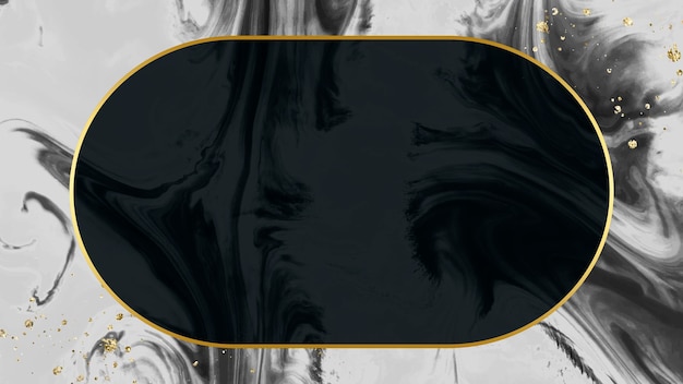 Ellips gouden frame op abstracte zwarte aquarel vector