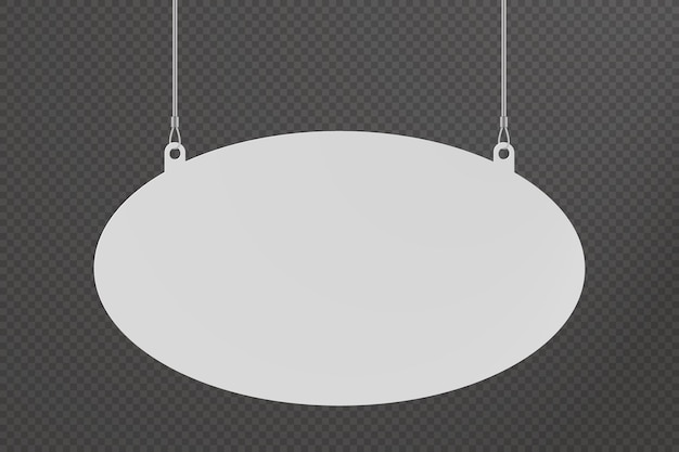 Ellips hanger hangend aan plafond realistische mockup voor aankondiging van supermarktverkoop