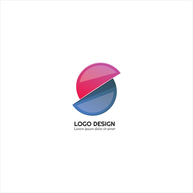 Ellipse cut modern logo design vector