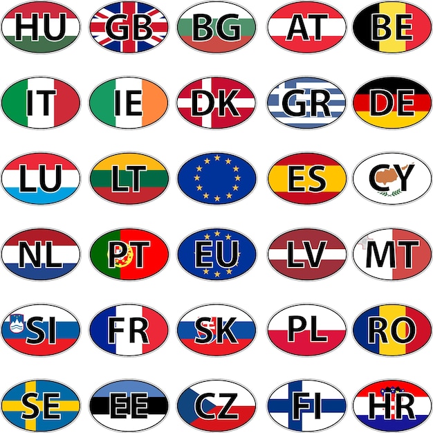 Ellipse flat flag icons EU