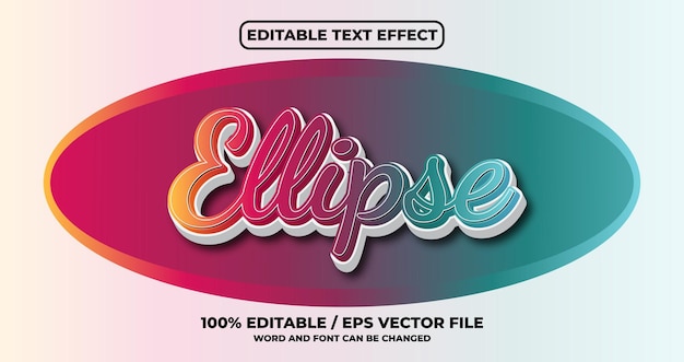 Vector ellipse text effect style