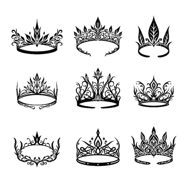 Vector elven style crowns