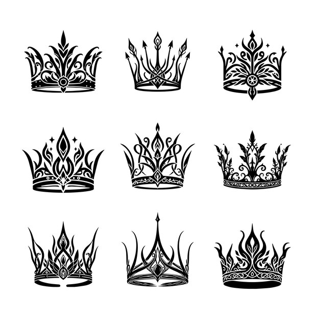 Vector elven style crowns