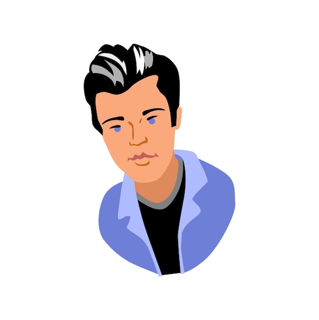 Vector elvis presley gestileerd portret van elvis icon clipart voor website over muziek kunststijl