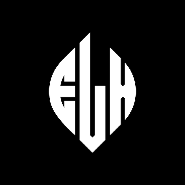 Design del logo della lettera circolare elx con forma di cerchio e ellisse lettere ellisse elx con stile tipografico le tre iniziali formano un logo circolare elx emblema circolare abstract monogramma lettera marca vettor.