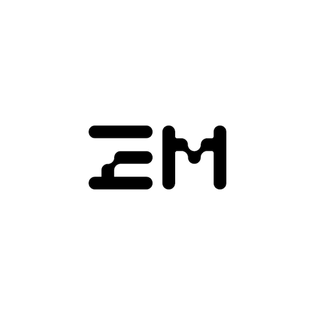 Em monogramma logo design lettera testo nome simbolo monocromatico logo carattere alfabeto semplice logo