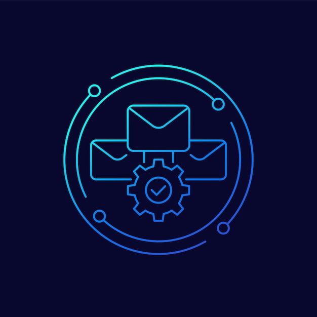 Email automation icon linear design