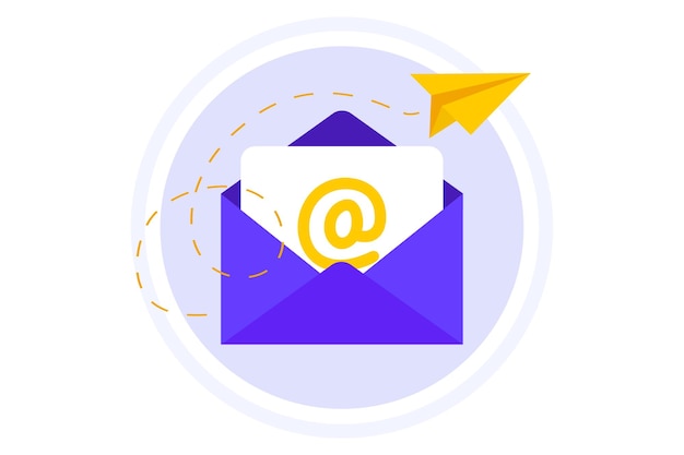 Email bericht. Berichten. Nieuw inkomend bericht, e-mail verzenden. Open envelop met brief