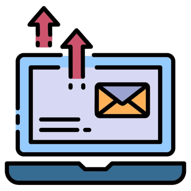 Email Burst at once Vector Cloud computing en internethostingservices Mail Client-software E-mail