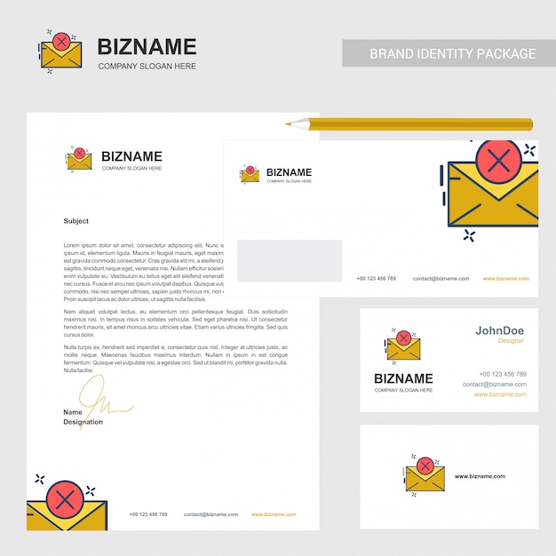 Vector email business, letterhead and card template