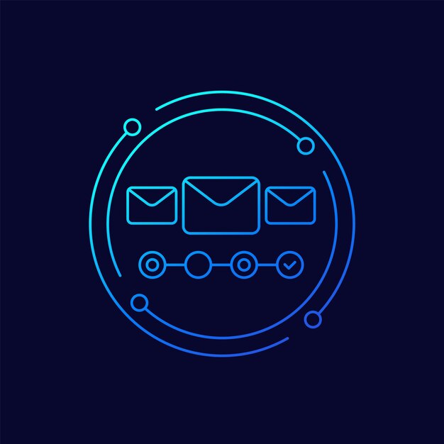 Vector email campaign icon linear design