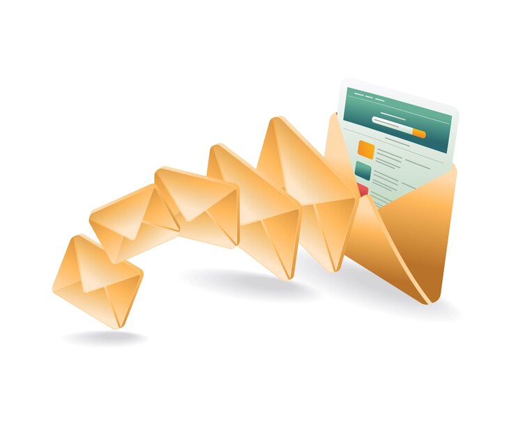 Vector email data transaction technology concept