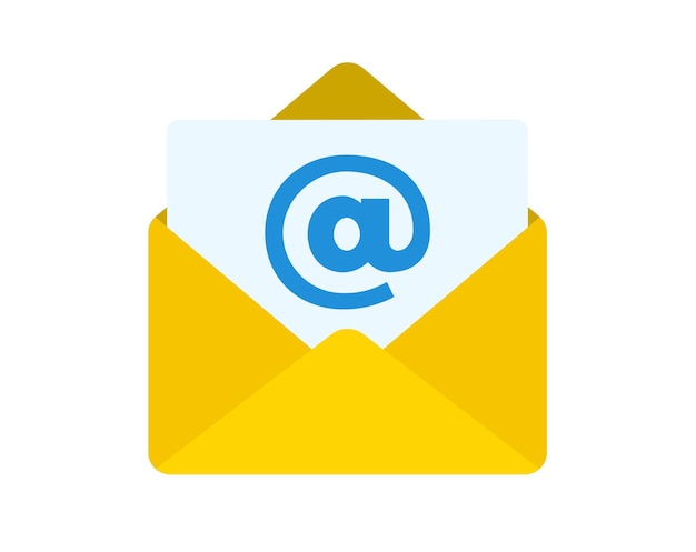 Email flat vector icon. Open envelope