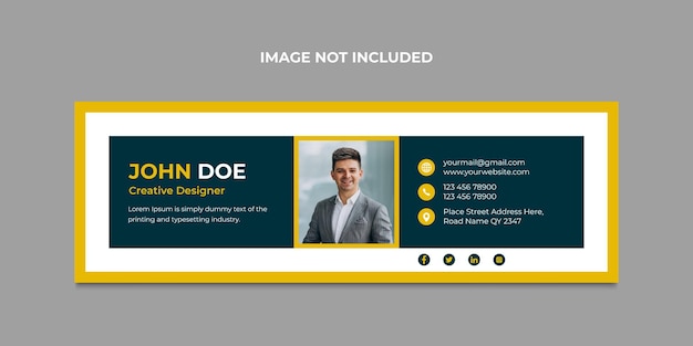 Email footer or email signature design template