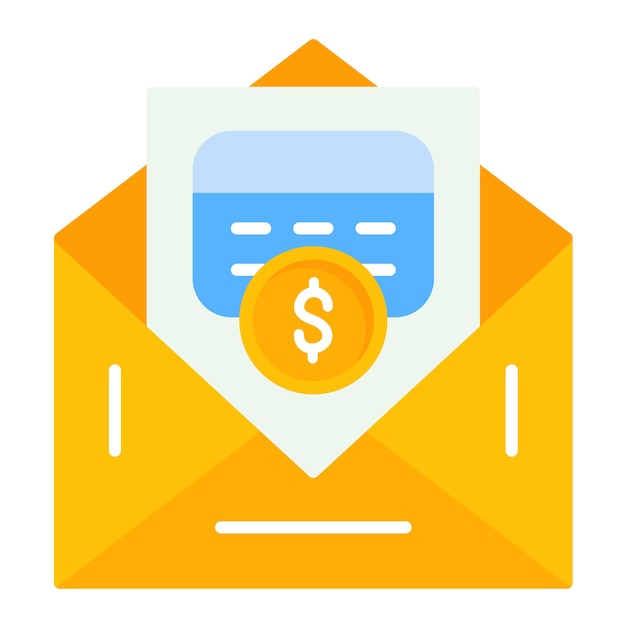 Vector email funds flat illustration