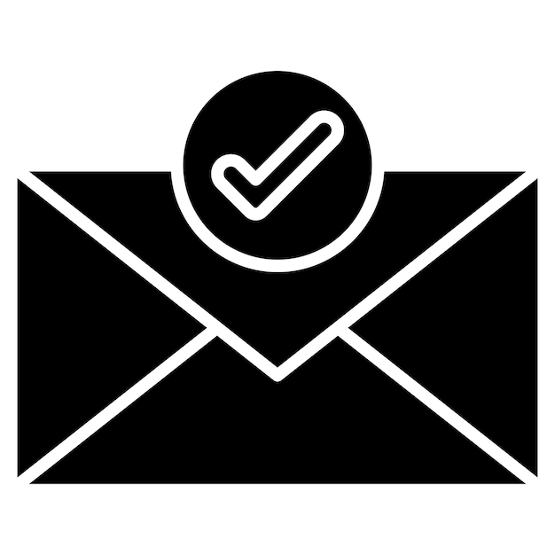 Email Glyph Solid Black Illustration