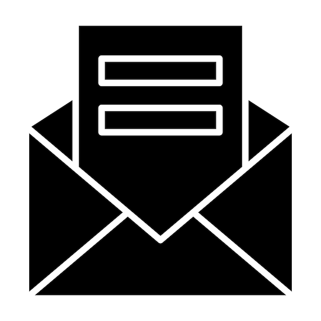 Email Glyph Solid Black Illustration