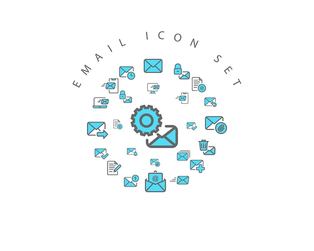 Vector email icons set design
