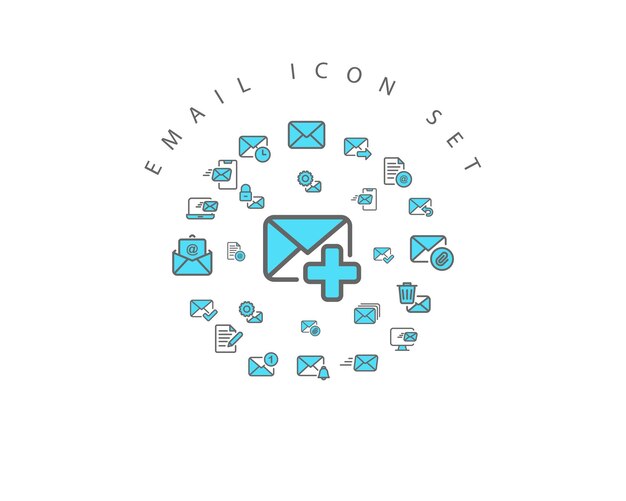 Email icons set design