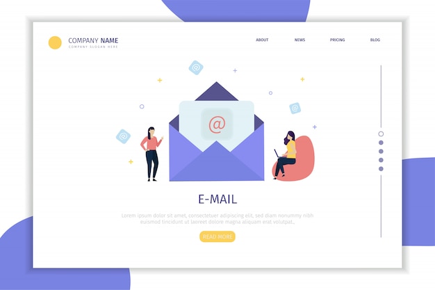 Email landing page