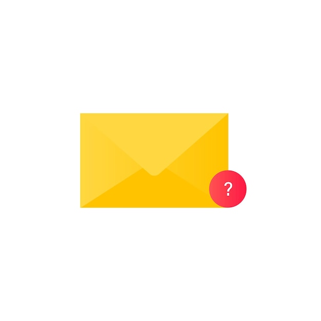 이메일 편지 아이콘입니다. 현대 벡터 일러스트 레이 션. 단일 픽토그램. 노란색을 쓰는 배지