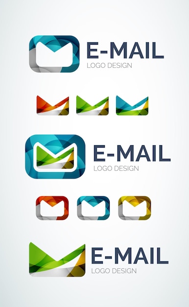 색상 조각으로 만든 이메일 로고 디자인