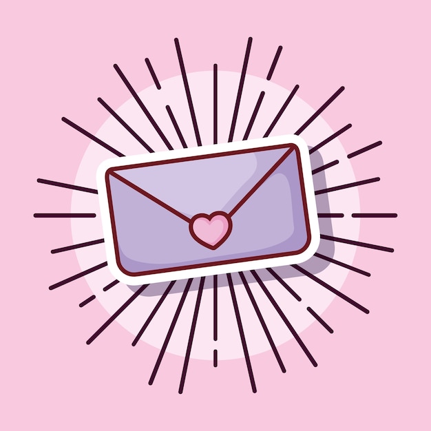 Email love message stile cartoon