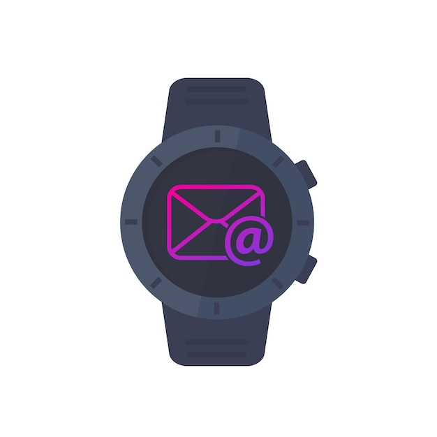 Email, mail vector icon with a smart watch