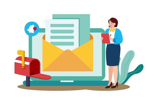 Vettore email marketer che ottimizza le email per i motori di ricerca