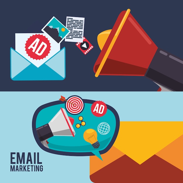 이메일 마케팅 및 커뮤니케이션 미디어 디자인