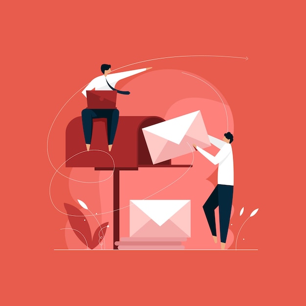 Concetto di email marketing, invio di newsletter