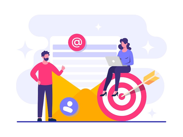 Vector email marketing flat illustration vector concept business strategy advertising email newsletter