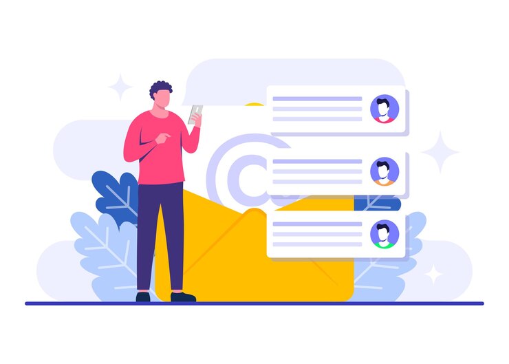Vector email marketing flat illustration vector concept business strategy advertising email newsletter
