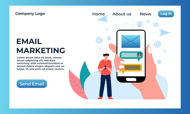 email marketing illustration, digital marketing illustration