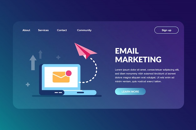 Email marketing landing page