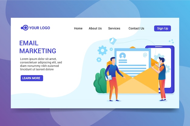 Email marketing landing page