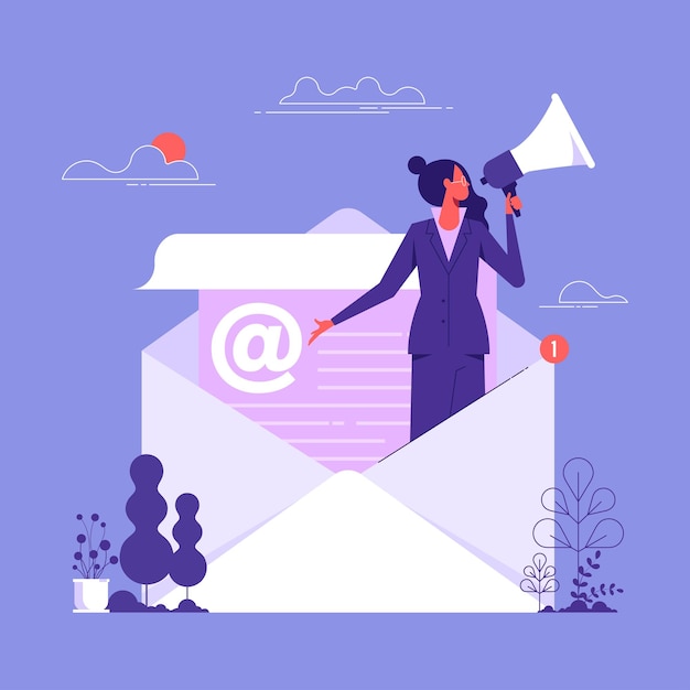 Email marketing or promotion information concept