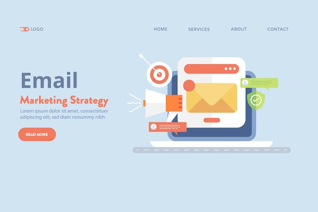 Vettore di strategia di email marketing