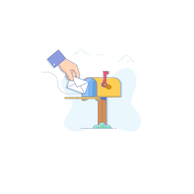 Vector email message concept. new, incoming message, sms. vector illustration