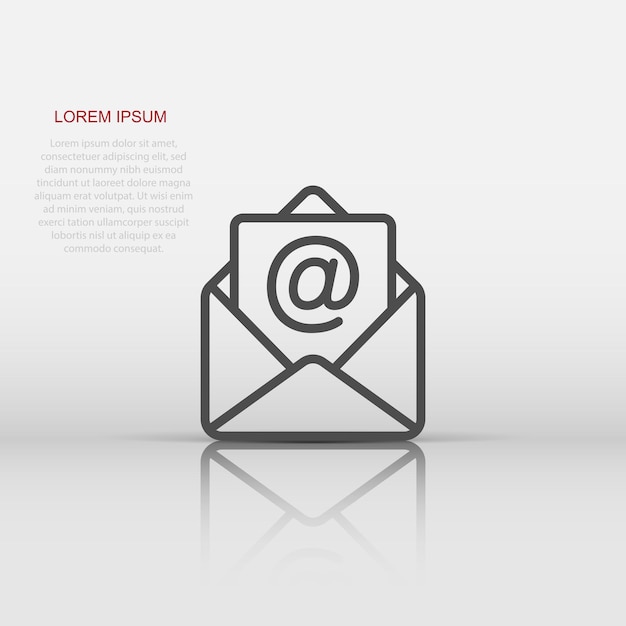 Значок сообщения электронной почты в плоском стиле Почтовый документ векторная иллюстрация на белом изолированном фоне Бизнес-концепция корреспонденции сообщения