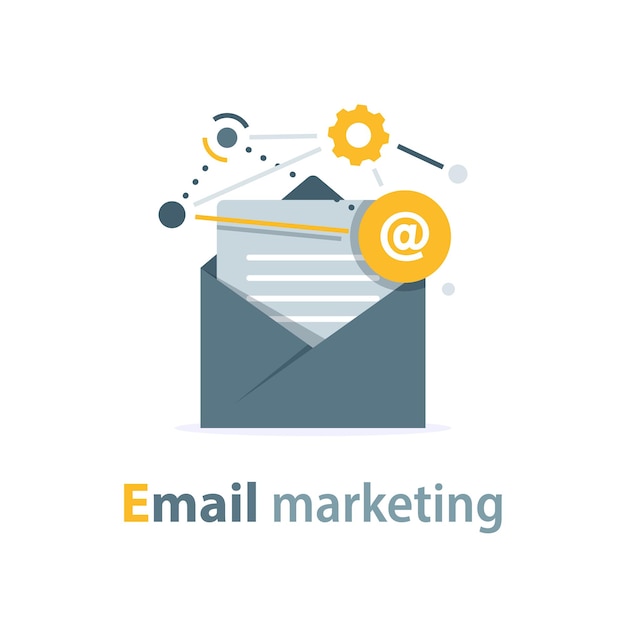 Email and messagingemail marketing campaignflat design icon vector illustration